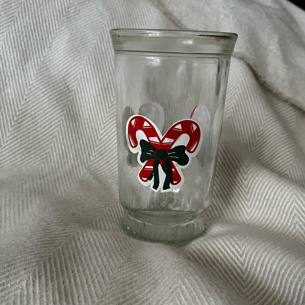 Vintage Bama Candy Cane Glass Tumbler: Collectible Christmas Decor